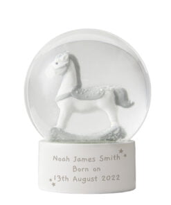 Personalised Free Text Rocking Horse Glitter Snow Globe
