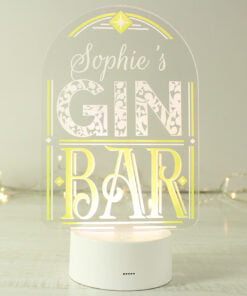 Personalised Gin Bar LED Colour Changing Night Light