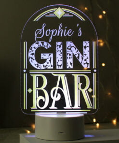 Personalised Gin Bar LED Colour Changing Night Light