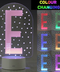 Personalised Initial LED Colour Changing Night Light