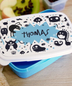 Personalised Monsters Name Only Blue Lunch Box