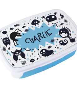 Personalised Monsters Name Only Blue Lunch Box