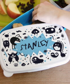 Personalised Monsters Name Only Blue Lunch Box