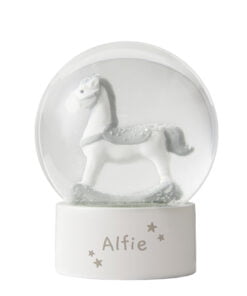 Personalised Name Only Rocking Horse Glitter Snow Globe