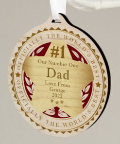 Personalised Number 1 Round Wooden Medal