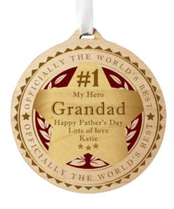 Personalised Number 1 Round Wooden Medal