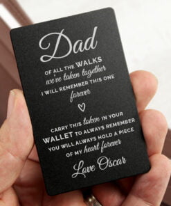 Personalised Of All The Walks Black Wallet Card