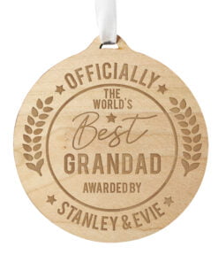 Personalised Officially The Best Round Wooden Medal