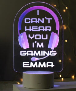 Personalised Pink Gaming LED Colour Changing Night Light