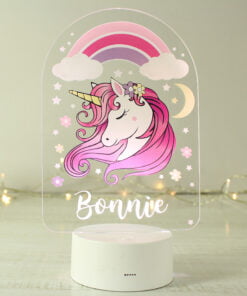 Personalised Pink Unicorn LED Colour Changing Night Light