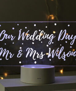 Personalised Polka-dot Message LED Colour Changing Night Light