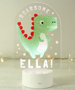 Personalised Roarsome Dinosaur LED Colour Changing Night Light