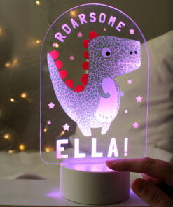 Personalised Roarsome Dinosaur LED Colour Changing Night Light