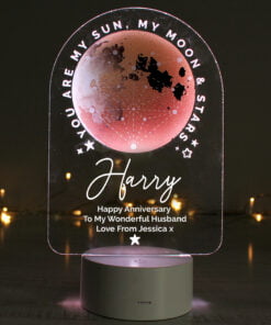 Personalised Sun Moon & Stars LED Colour Changing Night Light