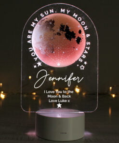 Personalised Sun Moon & Stars LED Colour Changing Night Light