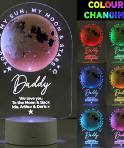 Personalised Sun Moon & Stars LED Colour Changing Night Light