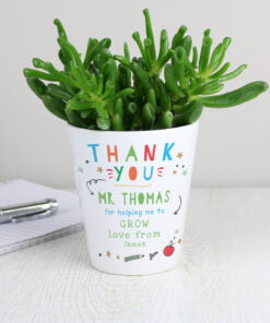 Personalised Thank You Teacher Plant Pot