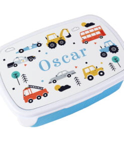 Personalised Vehicles Name Only Blue Lunch Box