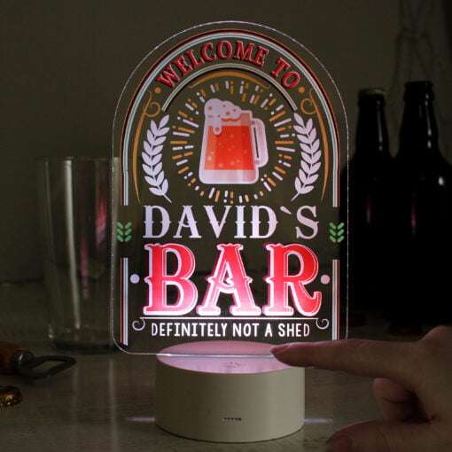 Personalised Welcome To… Bar LED Colour Changing Night Light