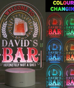 Personalised Welcome To… Bar LED Colour Changing Night Light