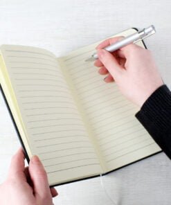 Personalised Worlds Best Teacher Trophy Black Hardback Notebook