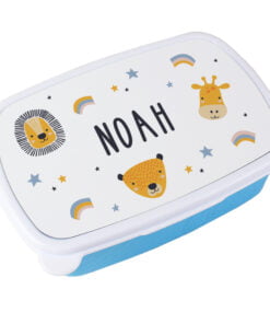 Personalised Zoo Name Only Blue Lunch Box
