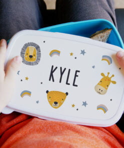 Personalised Zoo Name Only Blue Lunch Box
