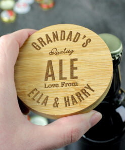Personalised Free Text Bamboo Bottle Opener Coaster