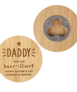 Personalised Star Bamboo Bottle Opener Coaster