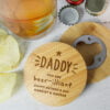 Personalised Star Bamboo Bottle Opener Coaster