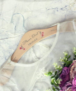 Personalised Pink Floral Wooden Hangers