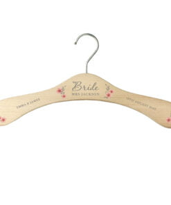 Personalised Pink Floral Wooden Hanger