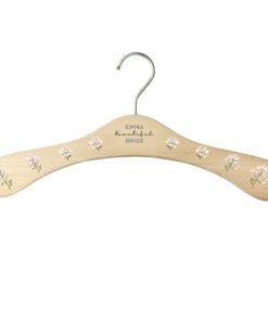 Personalised White Floral Wooden Hanger