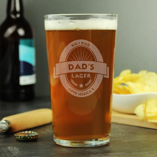 Personalised Father's Day Beer Glass