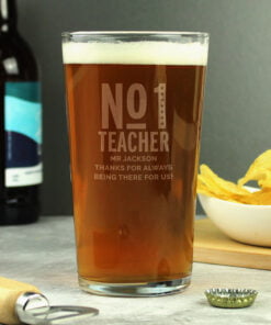 Personalised No. 1 Teacher Pint Glass