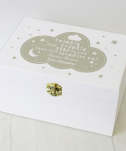 Personalised Twinkle Twinkle White Wooden Keepsake Box